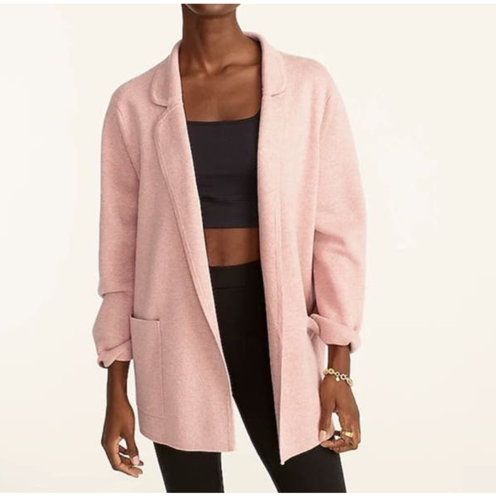 JCrew Pink Open-Front Eloise Cardigan Blazer